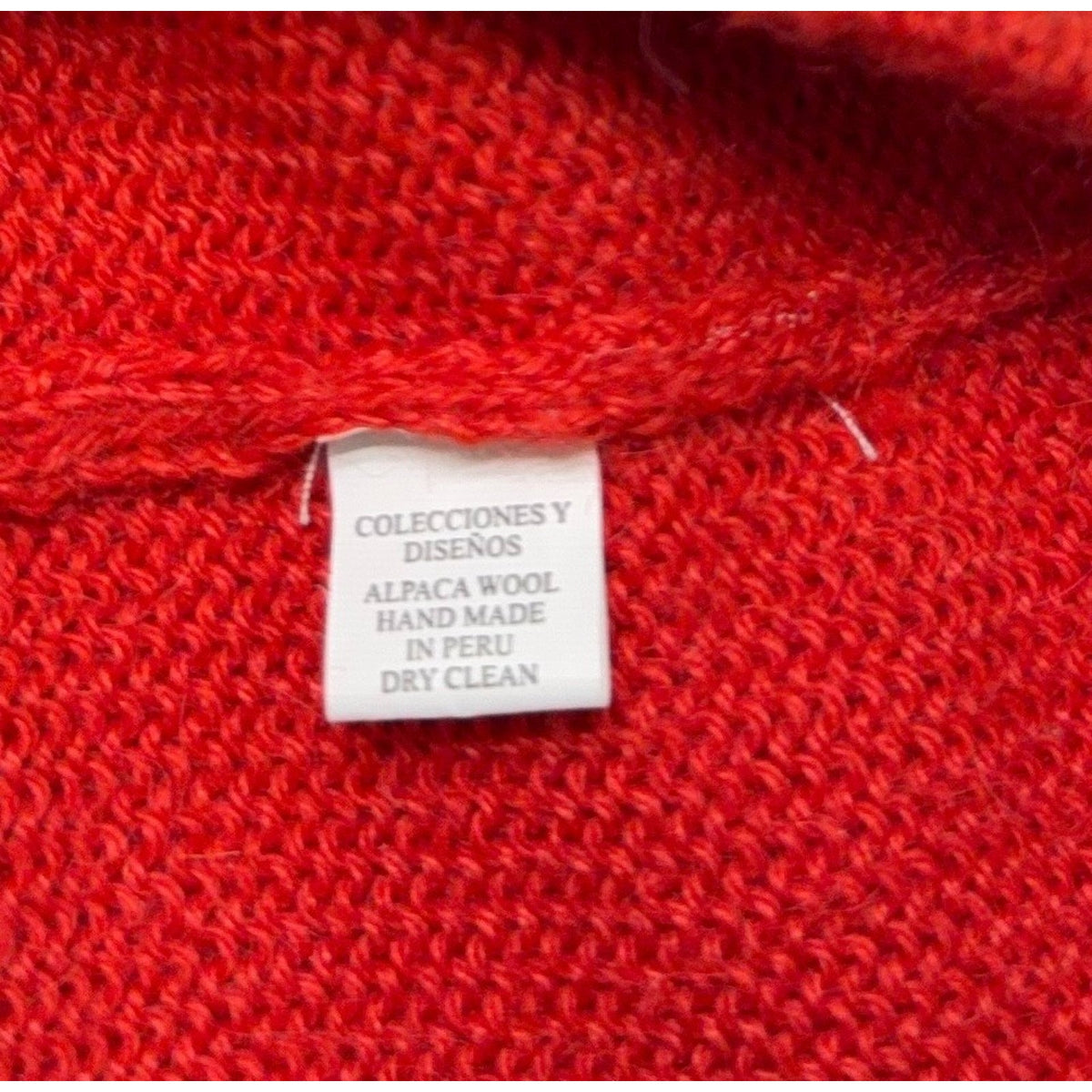 The Alpaca Connection Red Geometric Hooded Cardigan — Small