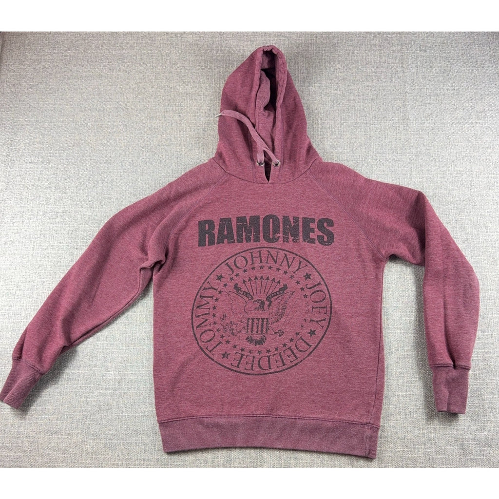 Ramones Hoodie 1-2-3-4 Clothing Medium Burgundy Punk Rock Band Pullover