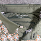 Mizzen+Main Polo Shirt Mens XXL Trim Green Cactus Print Golf Performance
