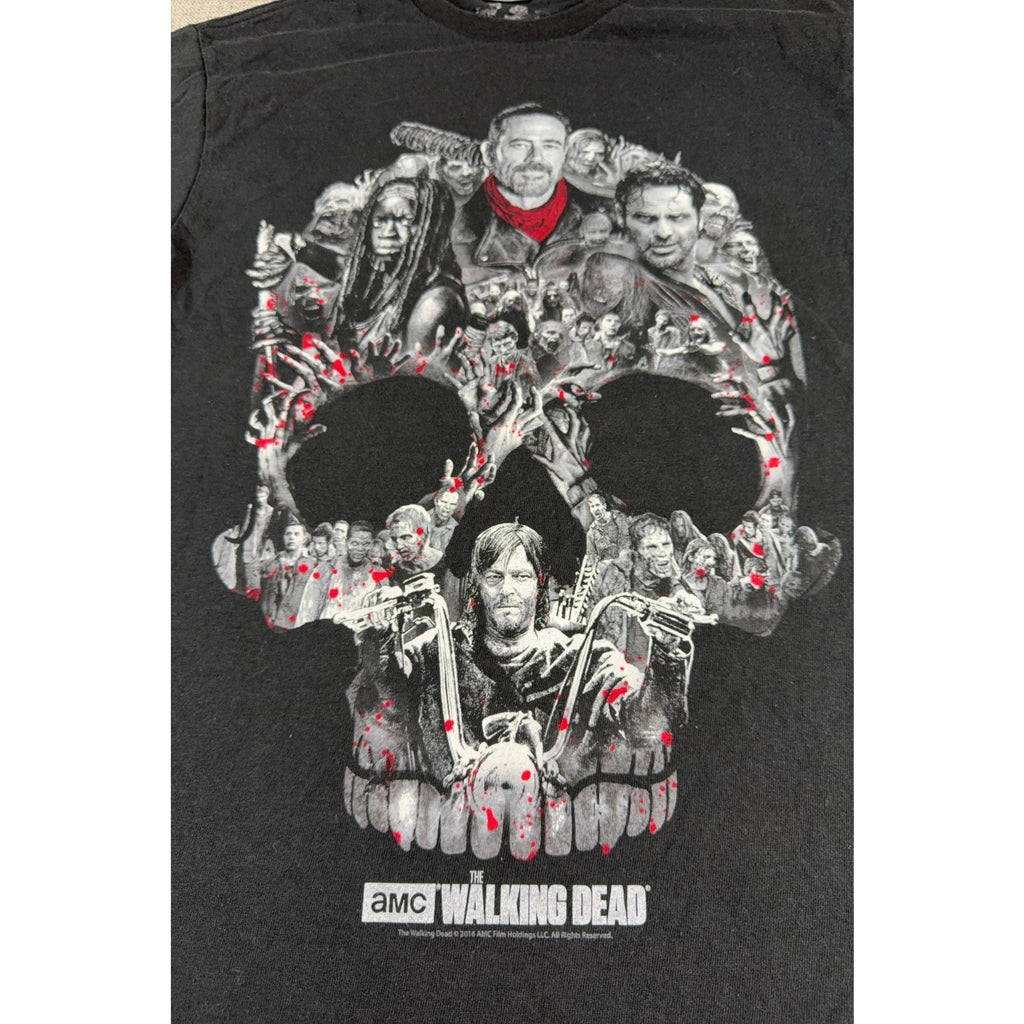 The Walking Dead T Shirt Mens M 2016 AMC Skull Graphic Negan Rick Daryl Delta
