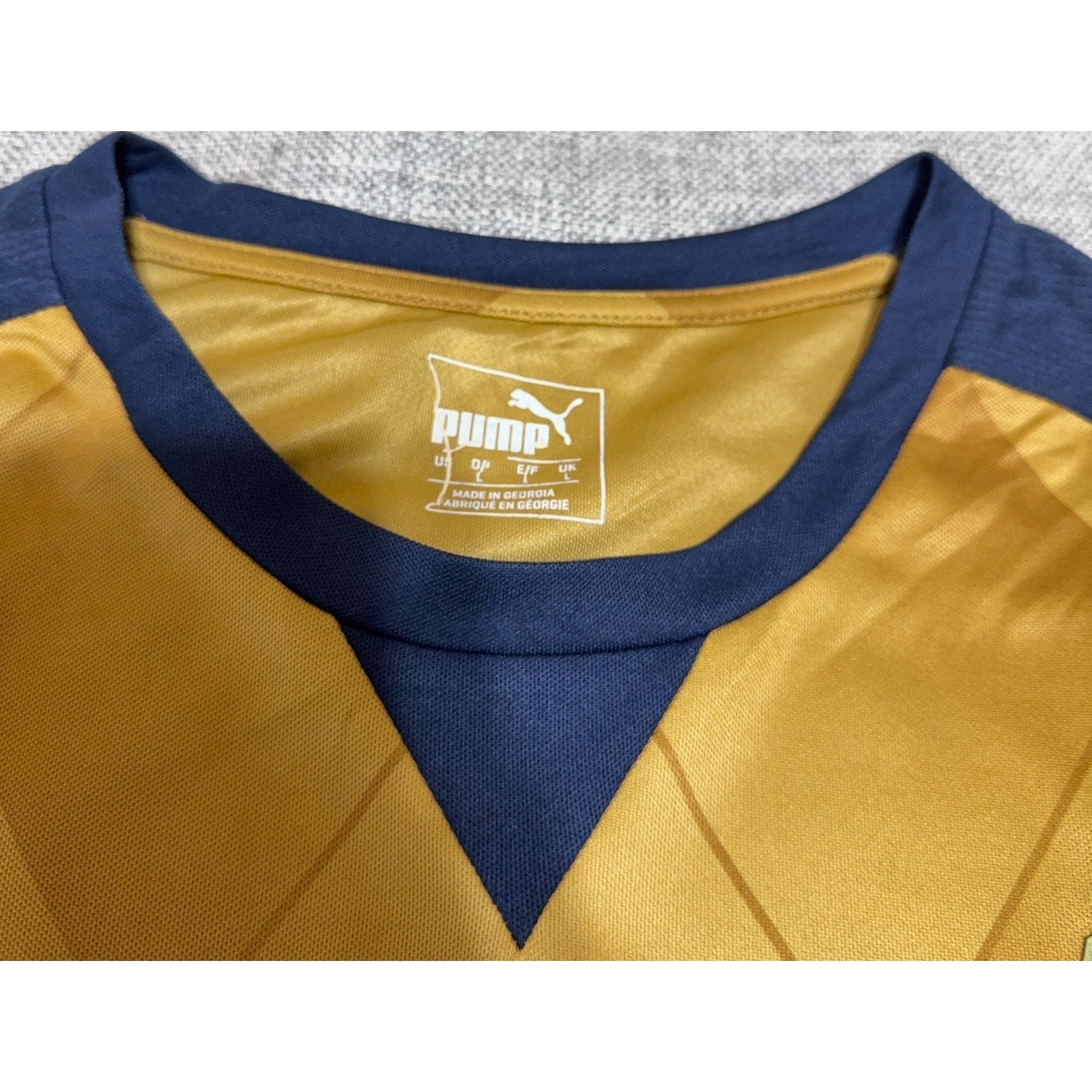 Arsenal 2015/16 Away Jersey Puma Gold Navy Fly Emirates Men’s L 747568