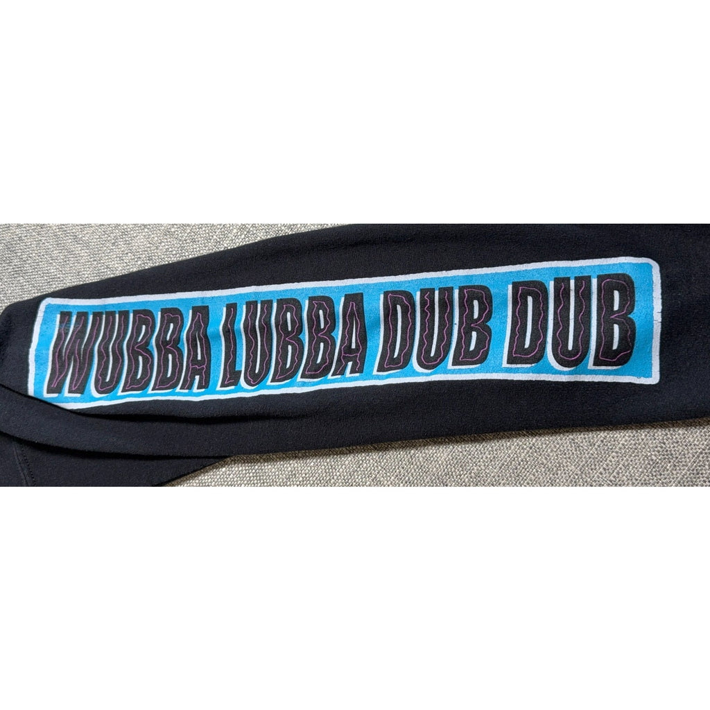 Rick and Morty Hoodie Adult S Black Wubba Lubba Dub Dub Graphic Pullover