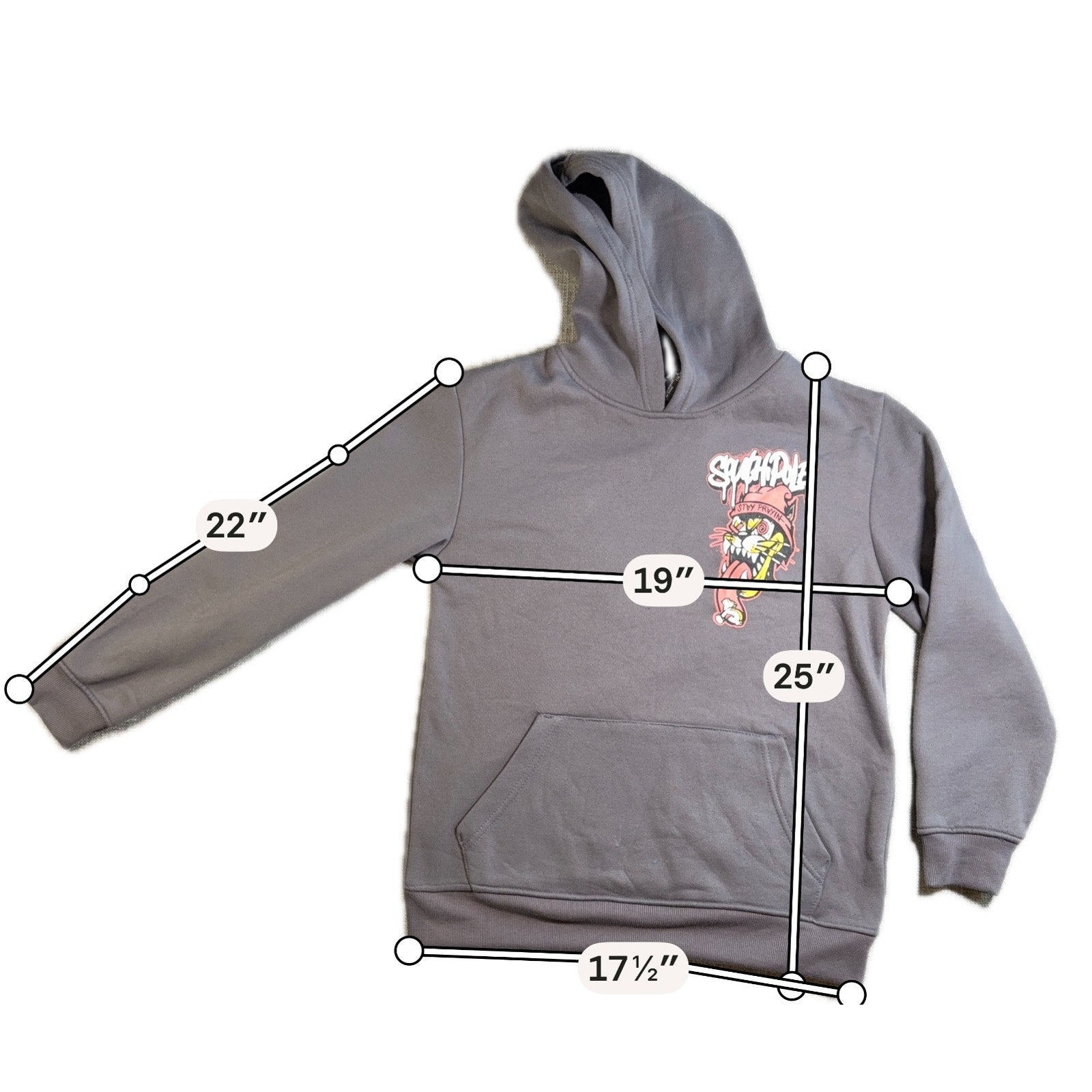 Southpole Hoodie Boys XL 14-16 Gray Graphic Streetwear Y2K Skate Pullover