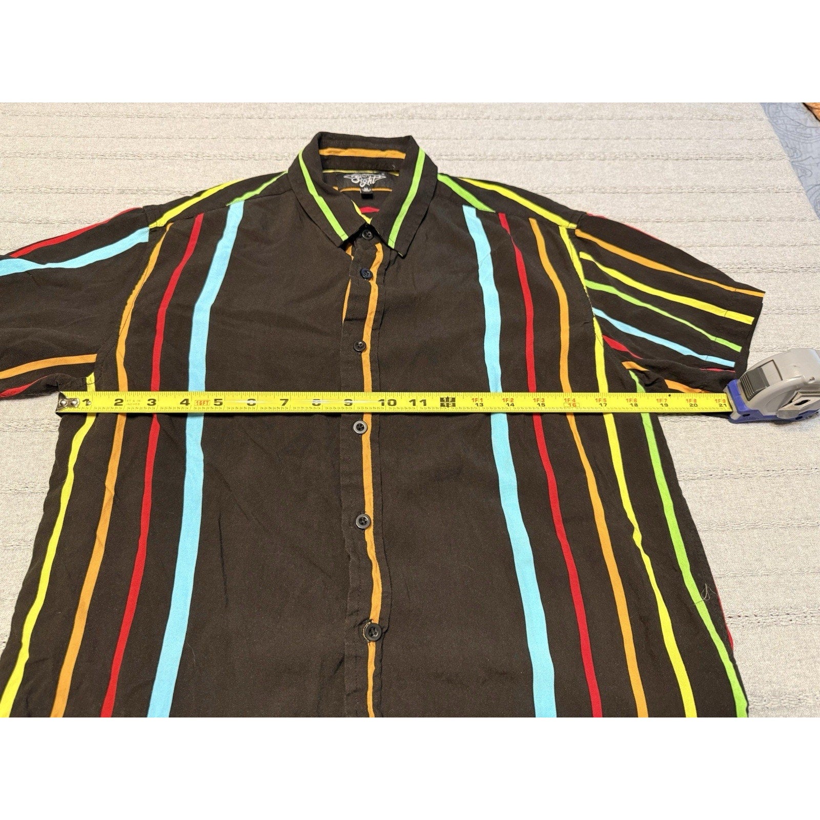 2 Men’s Button Up Shirts Medium Striped Short Sleeve Summer Vacation Bundle