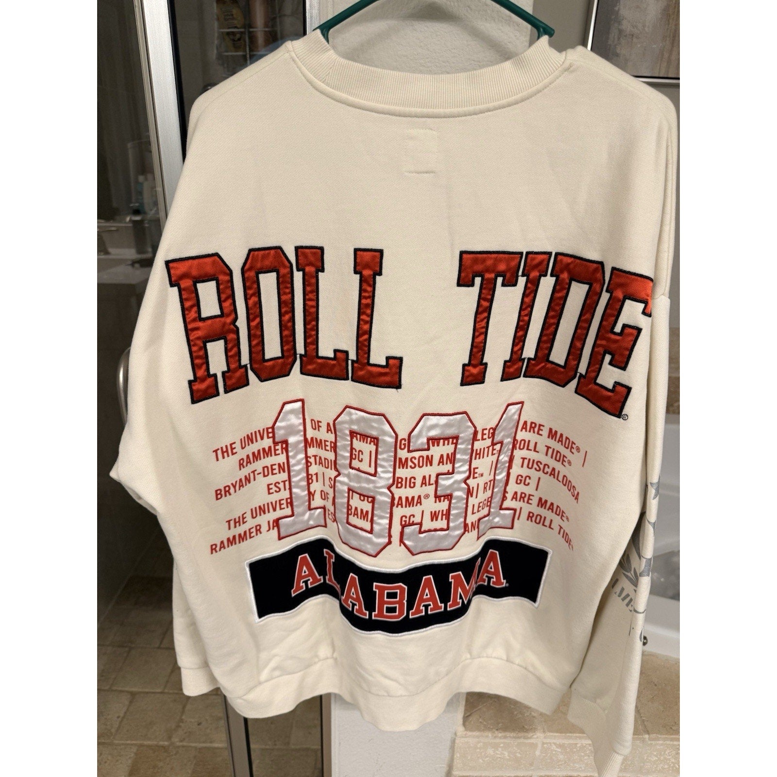 Alabama Crimson Tide Oversized Crewneck Sweatshirt Women’s Large Gameday Couture