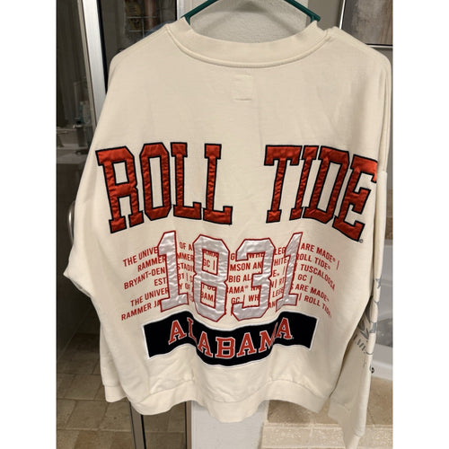 Alabama Crimson Tide Oversized Crewneck Sweatshirt Women’s Large Gameday Couture