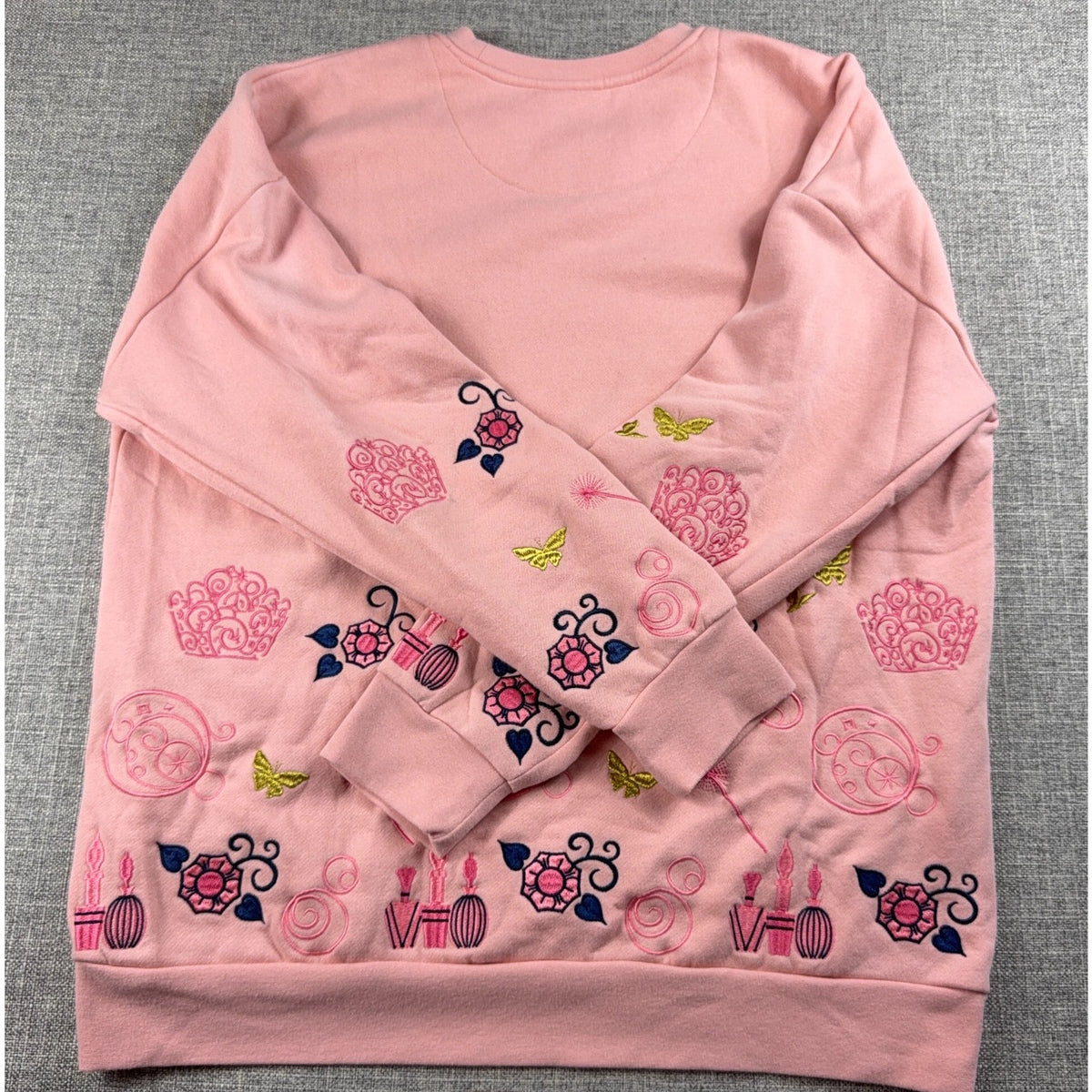 BoxLunch Wicked Glinda Embroidered Pink Crewneck Sweatshirt Women Large