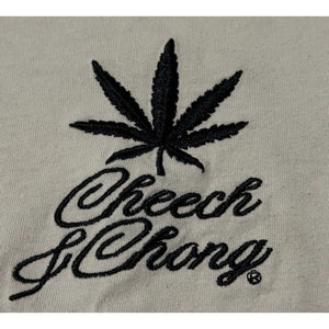 Cheech & Chong T Shirt Mens M Tan Embroidered Weed Leaf Back Graphic