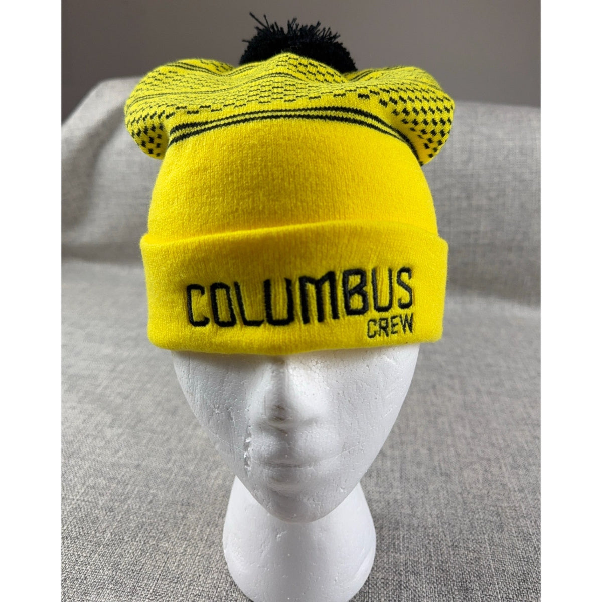 Columbus Crew MLS Pom Beanie Hat Nationwide Black Yellow Soccer Knit Cap