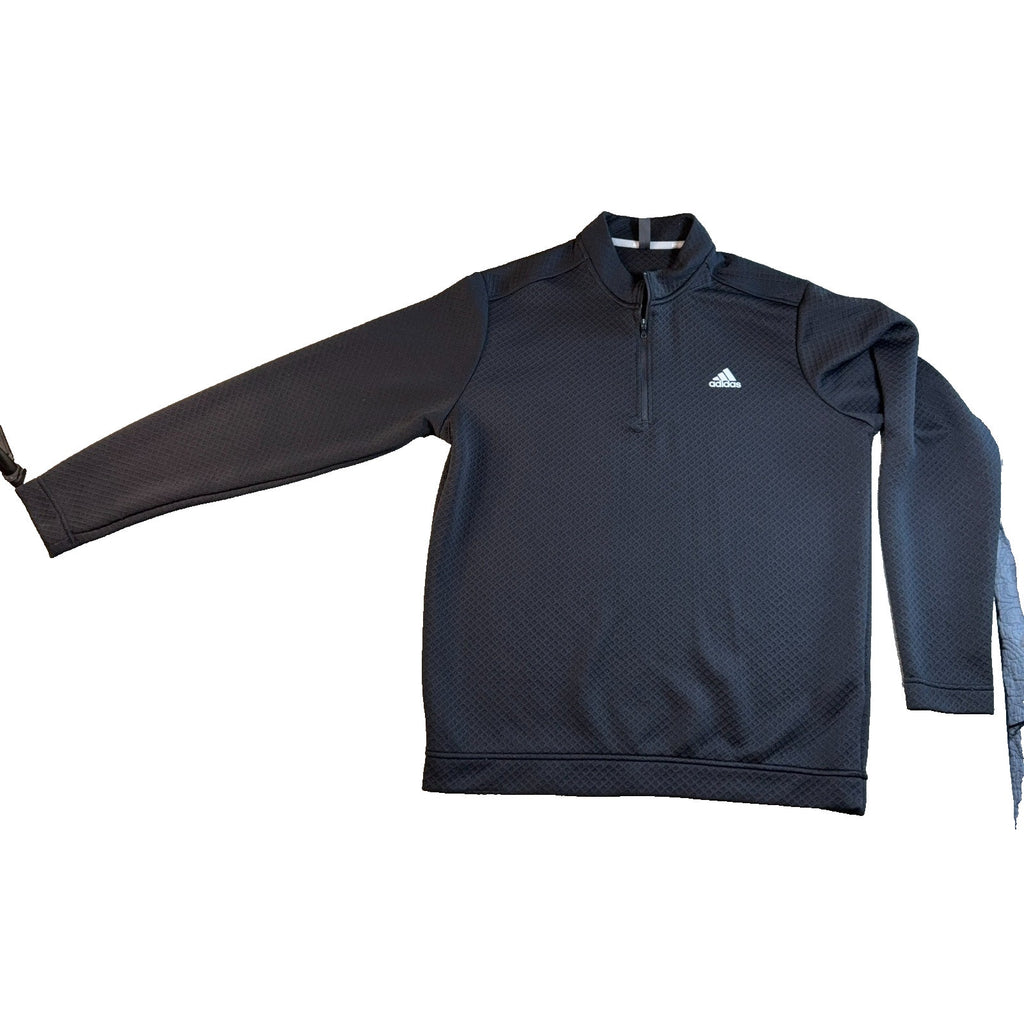 adidas Golf Men's L Black Textured 1/4 Zip Pullover Performance ADVR0850