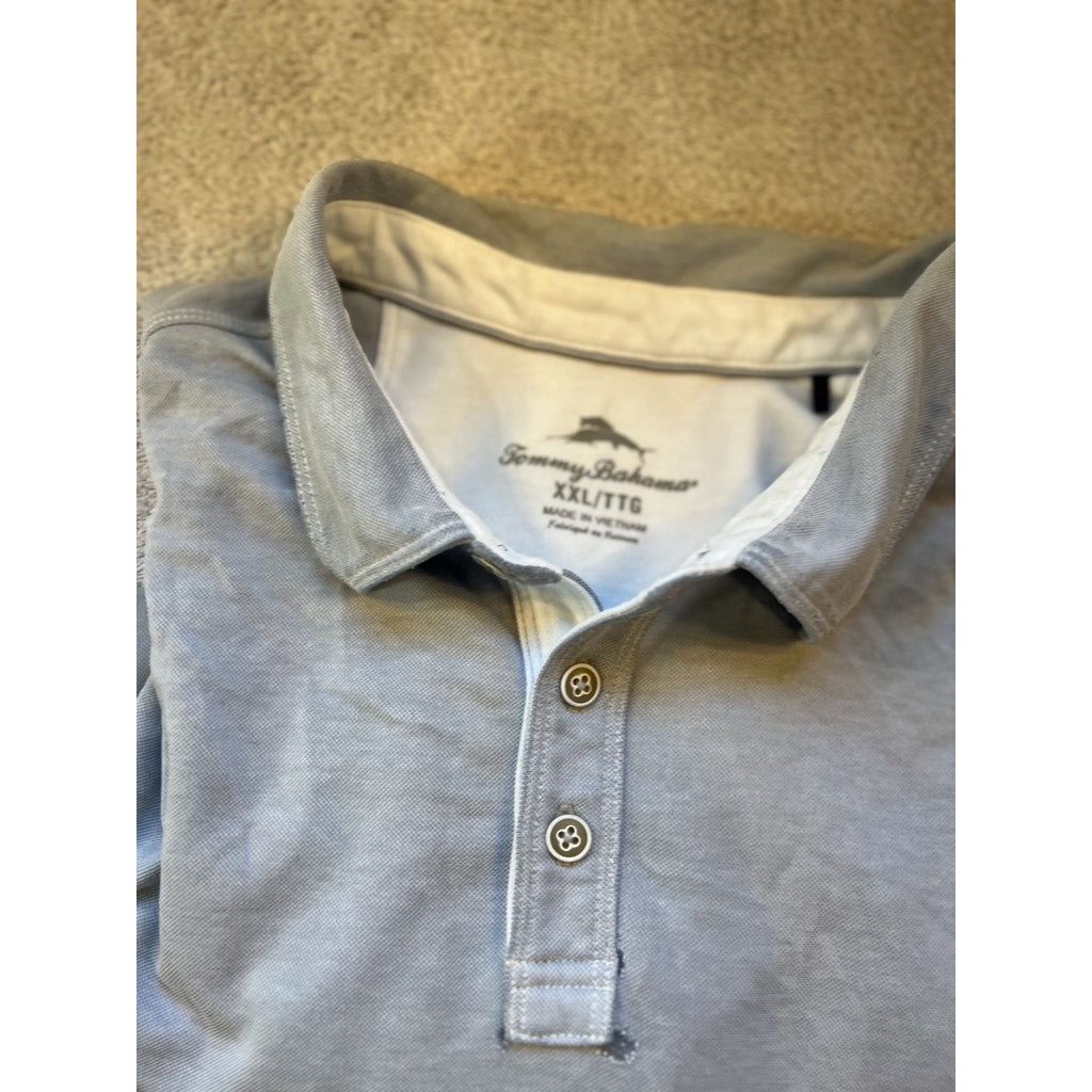 2 Tommy Bahama Polo Shirt Lot Mens XXL TTG Blue Green Short Sleeve Casual Golf