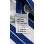 Lacoste Polo Shirt Men M Size 4 Blue White Stripe Aqua Collar Cotton
