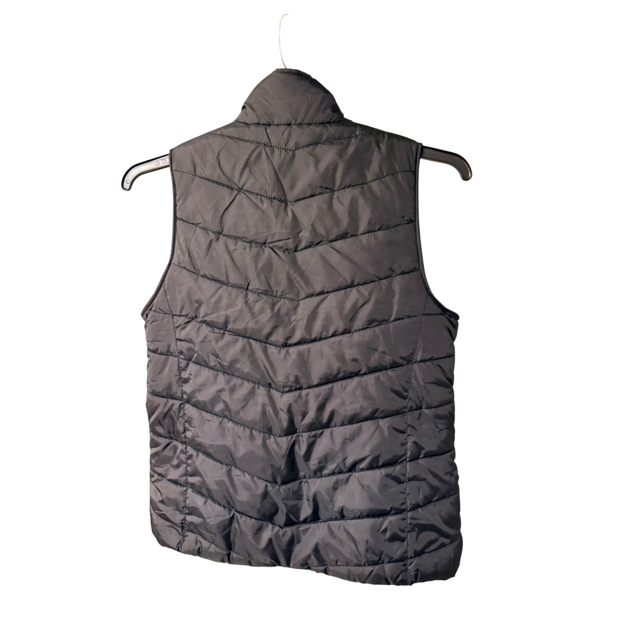 Indigo Saints Puffer Vest Womens M Black White Trim Full Zip Quilted