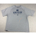 Adidas Notre Dame Fighting Irish Shirt Mens XL Gray ClimaLite Champion NCAA