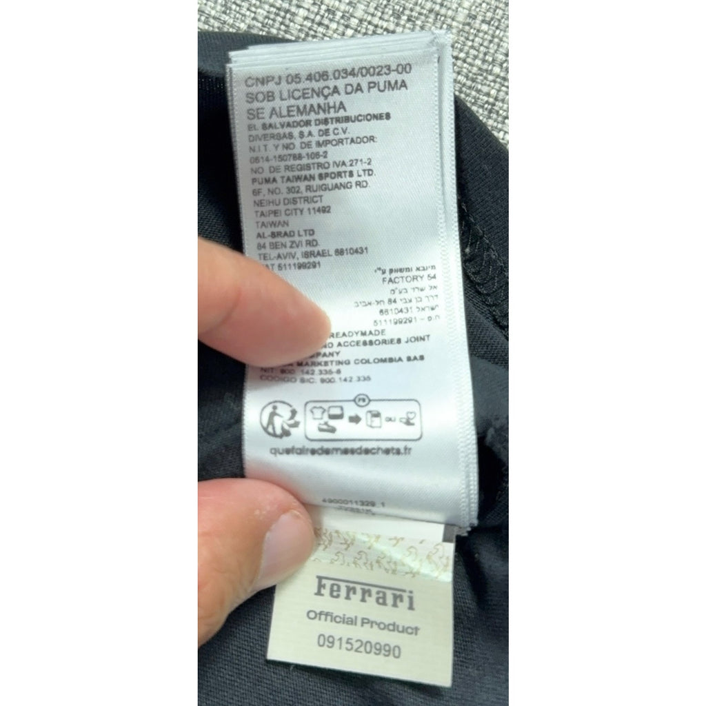 Puma Scuderia Ferrari T Shirt Mens M Black Shield Logo F1 Racing 620207-01