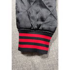 Adidas Chicago Bulls NBA Quilted Satin Bomber Jacket Black Red L 2013 Trefoil