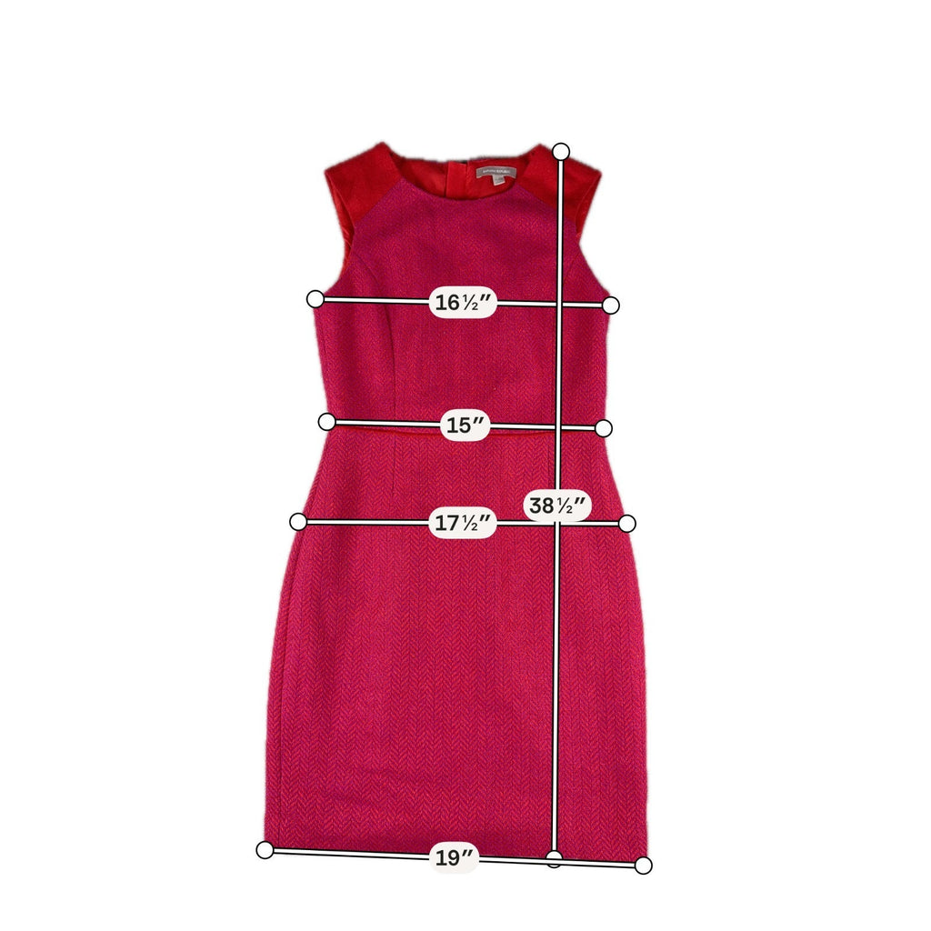 Banana Republic Womens 8 Red Sleeveless Sheath Dress Career Work Cocktail Zip