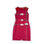 Banana Republic Womens 8 Red Sleeveless Sheath Dress Career Work Cocktail Zip