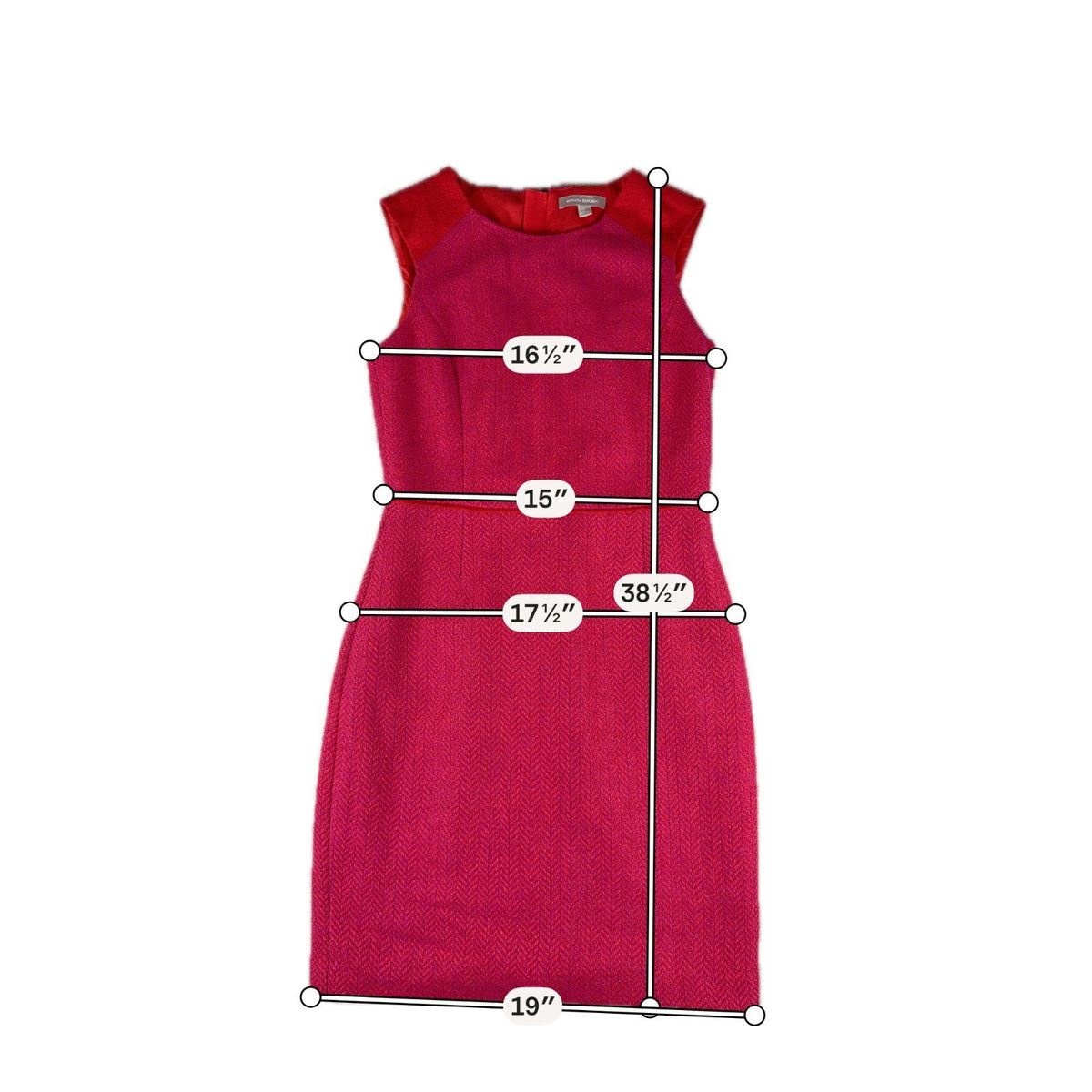 Banana Republic Womens 8 Red Sleeveless Sheath Dress Career Work Cocktail Zip