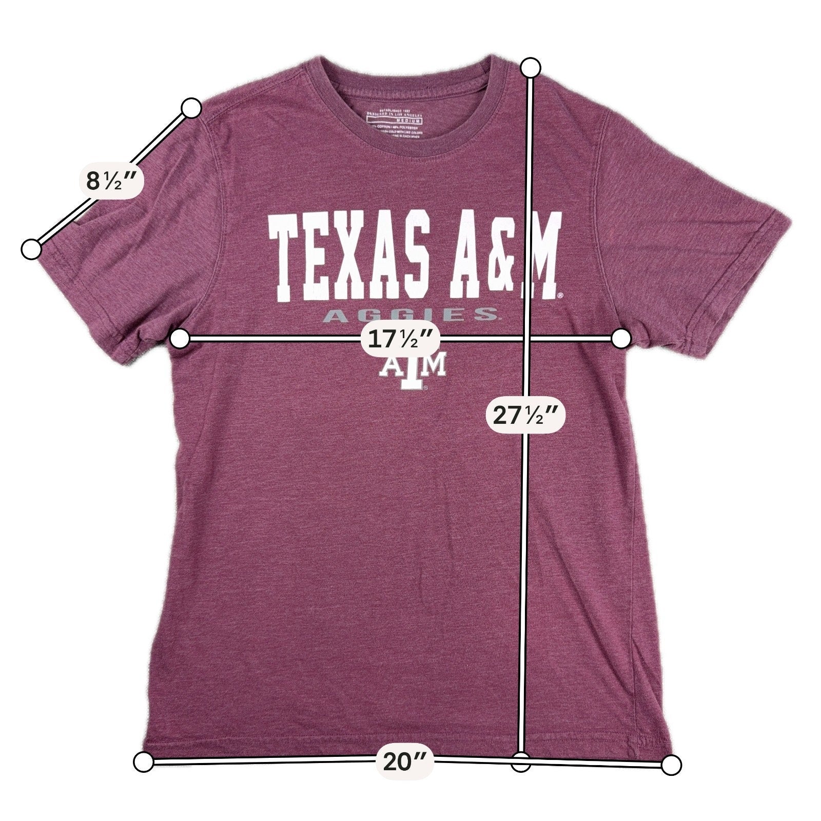 Texas A&M Aggies Colosseum T Shirt Mens Medium Maroon NCAA College Graphic Tee