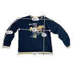 Zara Balance Tiger Elephant Embroidered Sweatshirt Womens L Black Rare