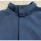 lululemon Mens Large Textured Snap Neck Pullover Jacket Navy Zip Pockets