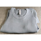 Athleta Women’s XS Ribbed Long Sleeve Top Light Blue Gray Stretch Fitted Tunic