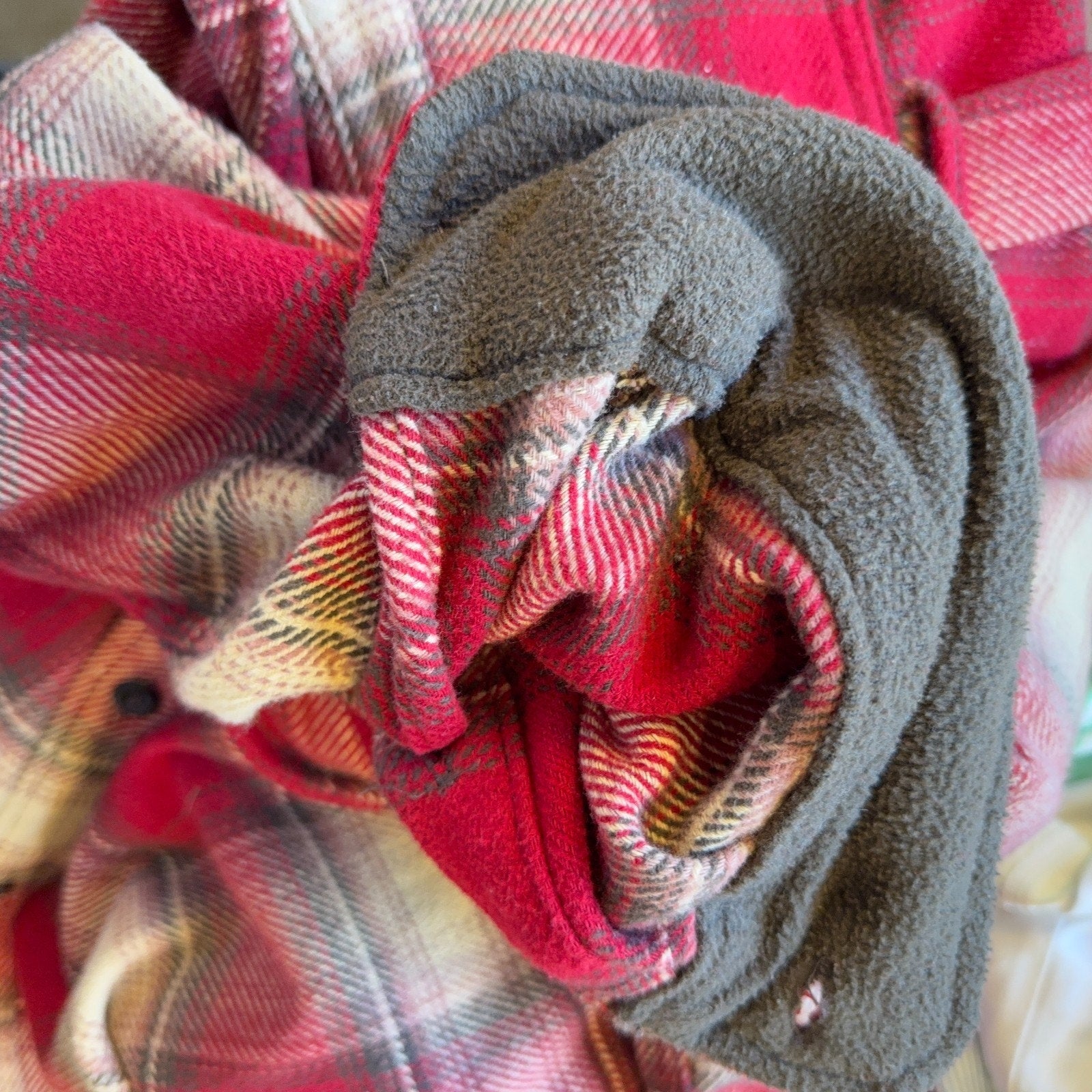 Orvis Classic Collection Flannel Shirt Jacket Mens Large Red Plaid Fleece Lined