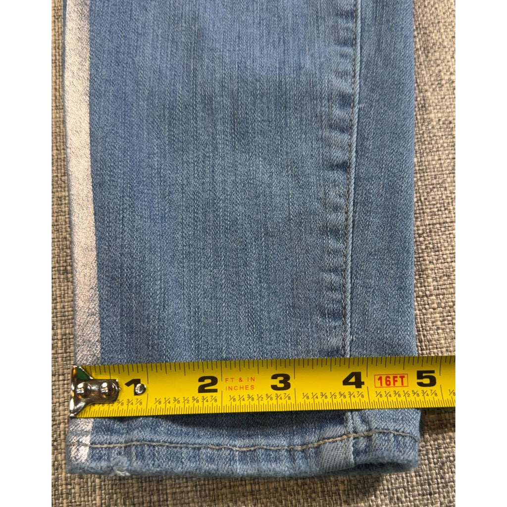 PAIGE Hoxton Ankle Jeans Womens 30 Blue Metallic Silver Stripe Skinny High Rise