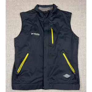 Columbia Titanium Omni-Tech Vest Men L Black Yellow Zip Waterproof Interchange