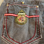 Coogi Australia Jeans Mens 42x35 Gray Baggy Y2K Hip Hop Embroidered Denim