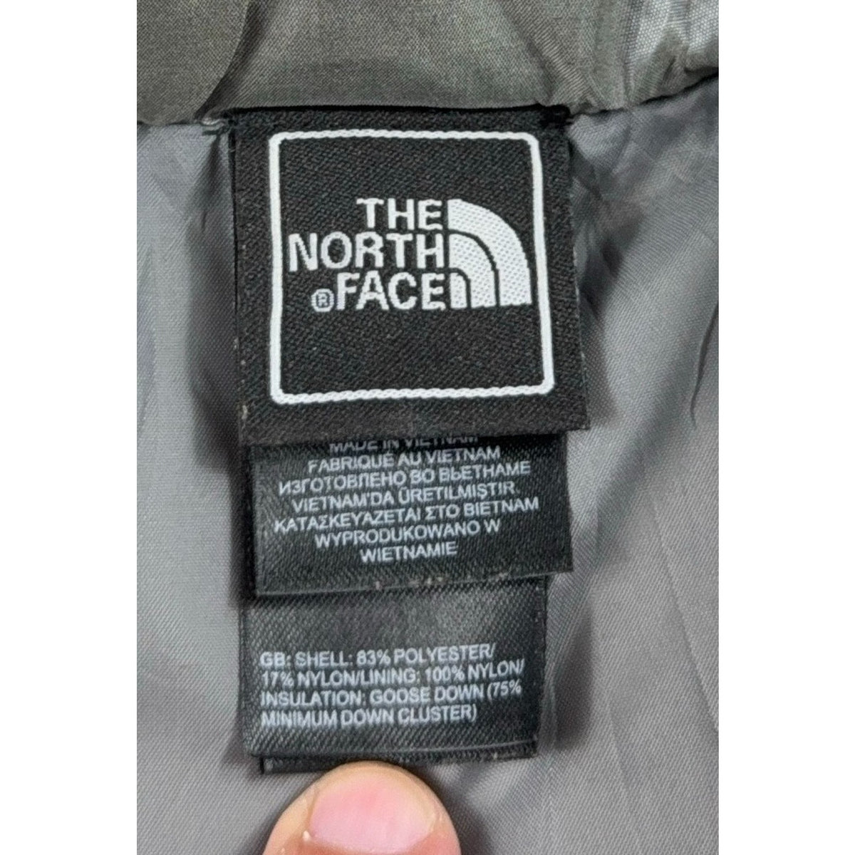 The North Face Aconcagua 550 Down Vest Womens L Gray Puffer Quilted Goose Down