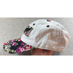Robin Ruth Miami Original Floral Baseball Cap White Pink Roses Adjustable Hat