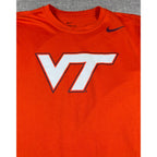 Nike Virginia Tech Hokies T Shirt Men M Orange Dri-FIT College NCAA VT Logo