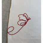 Laurie Felt Sweater Women L Ivory Butterfly Embroidered V Neck Lightweight Knit