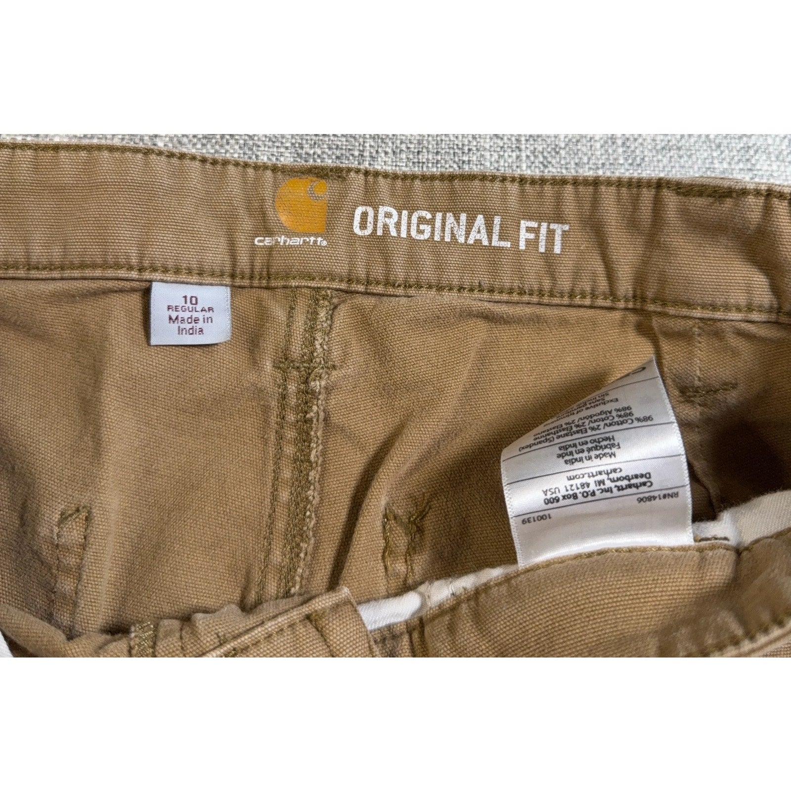 Carhartt Womens Carpenter Pants 10 Regular Brown Original Fit Canvas Workwear