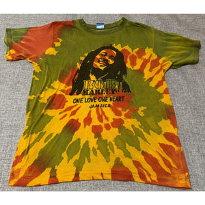 Bob Marley One Love One Heart Jamaica Tie Dye T Shirt Men’s Small Reggae