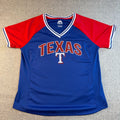 Majestic Texas Rangers Women's M Glitter V-Neck Baseball Shirt MLB