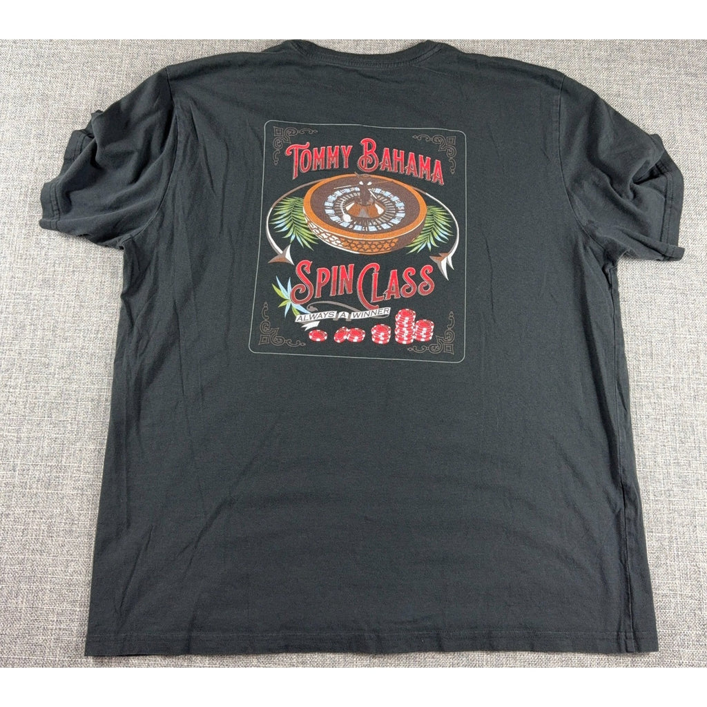 Tommy Bahama Spin Class Roulette T Shirt Mens M Black Casino Graphic Tee