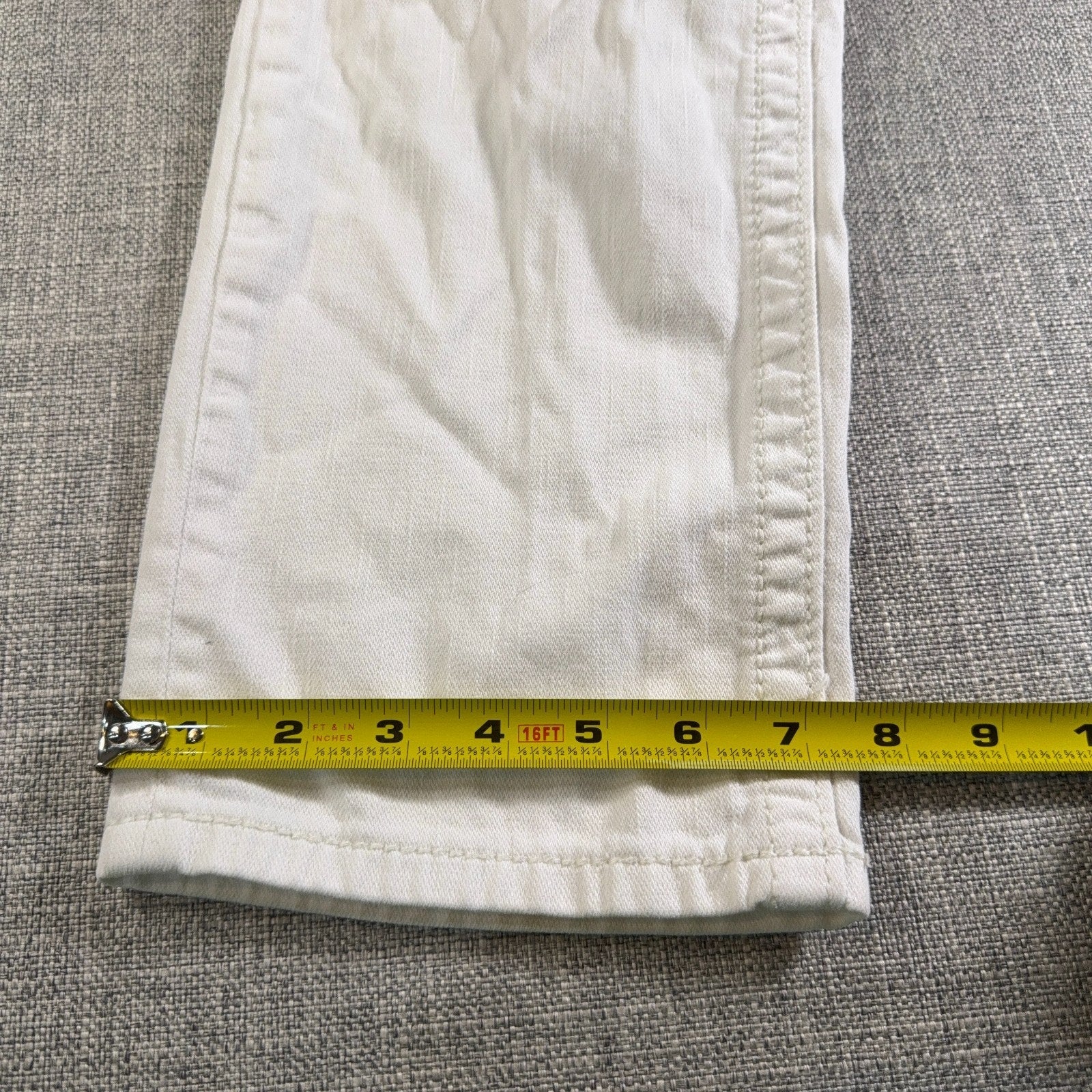 Miss Me Jeans Womens 30 White Cropped Skinny Rhinestone Embellished Flawed