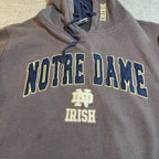 Notre Dame Fighting Irish Hoodie Mens M Embroidered Stadium Athletics Gray