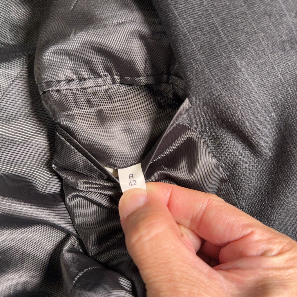 Bernhard Altmann Blazer Mens 42R Charcoal Gray Pinstripe Wool Blend Suit Jacket