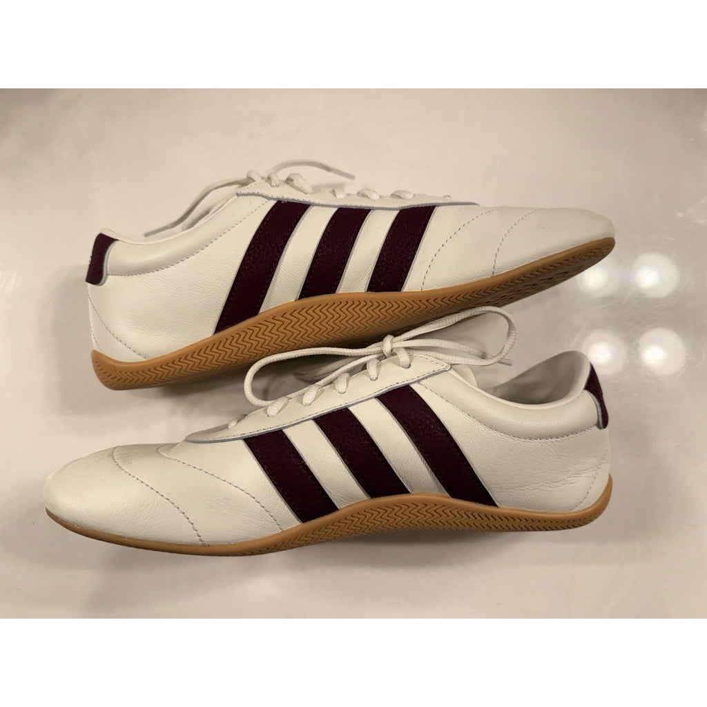 Adidas Grand Court Lo Men 10.5 White Burgundy Gum Sole Casual Terrace Sneakers