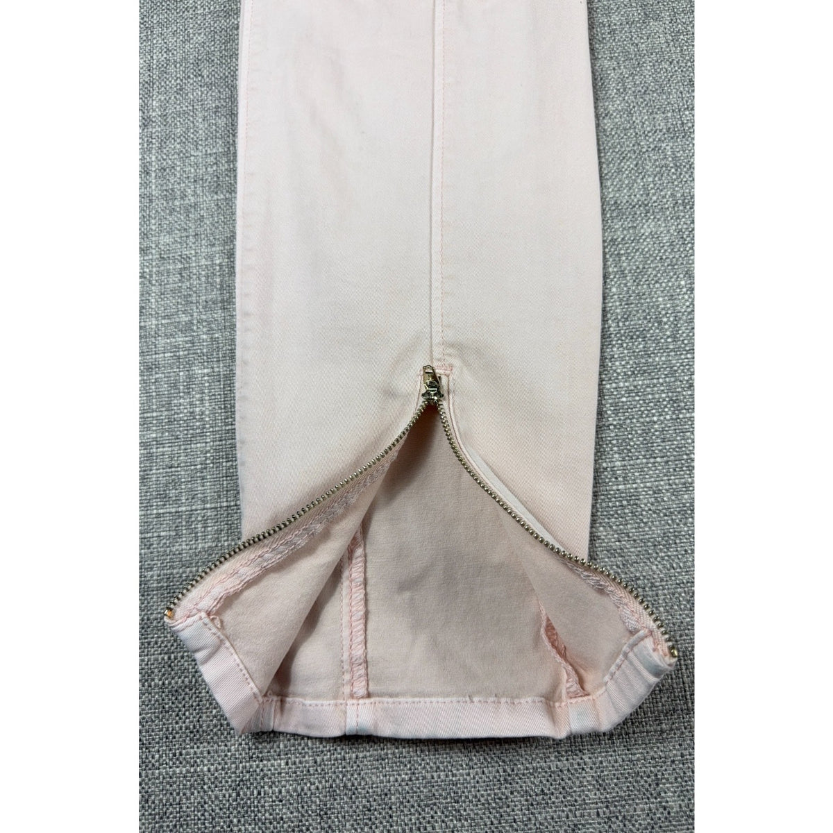 WHBM Skimmer Pants Womens 8 Blush Pink Cargo Skinny Ankle Zip Utility