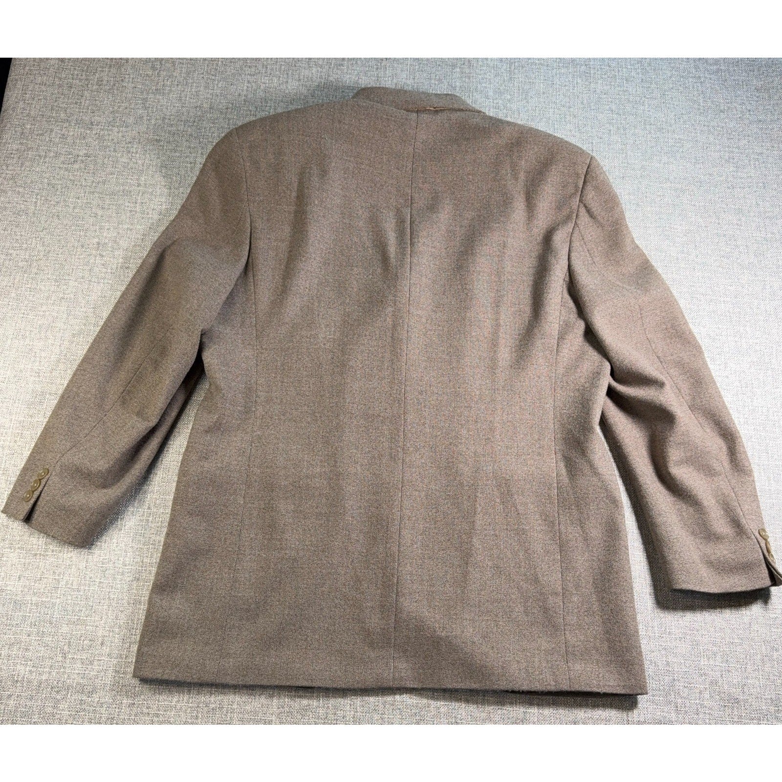 Cortefiel Cantex Wool Cashmere Sport Coat Mens 42R Brown Plaid Blazer Italy