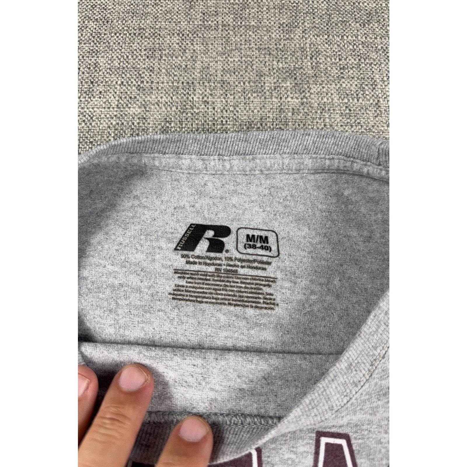 Texas A&M Aggies Russell Athletic Shirt Mens M Gray NCAA College Football Tee