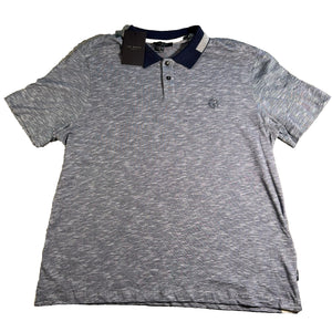 Ted Baker DALMOR Polo Shirt Mens Size 5 XL NWT Gray Navy 100% Cotton