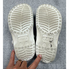 Crocs Classic Glitter Clogs Silver M6 W8 Iridescent Sparkle 205942