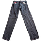 Refuse Life Style Denim Jeans Mens 34 Black Y2K Embroidered Pockets Streetwear