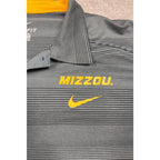 Nike Dri Fit Mizzou Missouri Tigers Polo Shirt Mens XL Gray Striped Golf